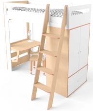 Ліжко двоярусне IndigoWood Smart Cube white
